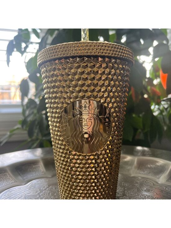 Starbucks Other - STARBUCKS Holiday 2022 Gold Studded Bling 16oz Tumbler